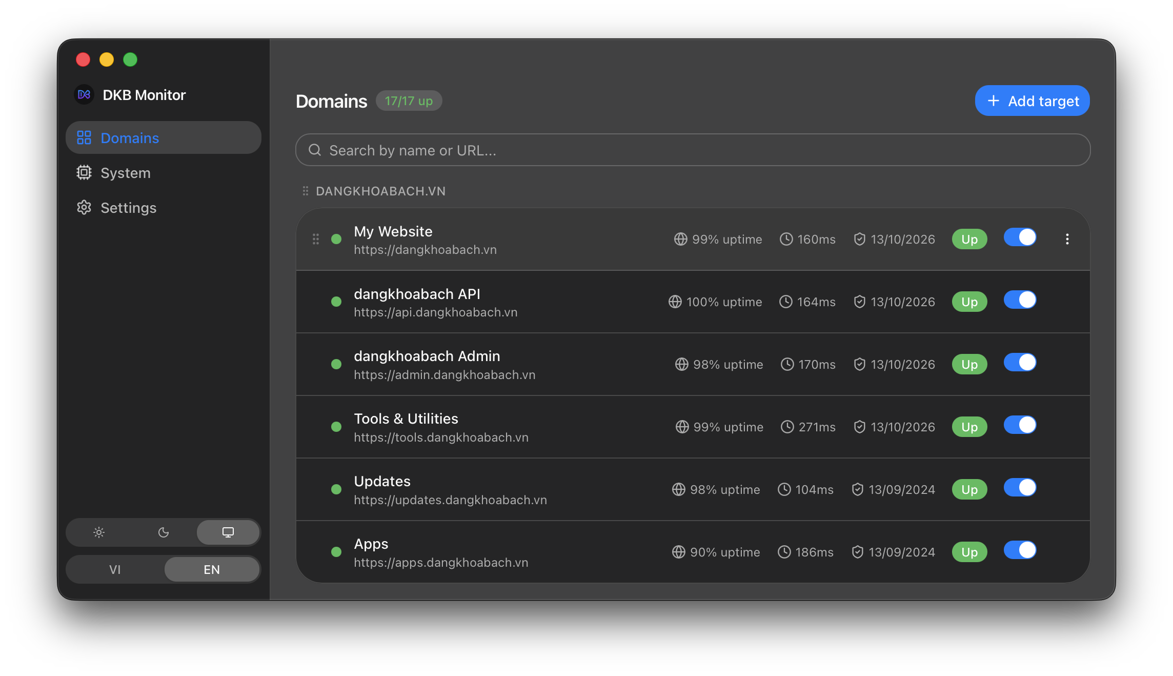 DKB Monitor Desktop Application Development