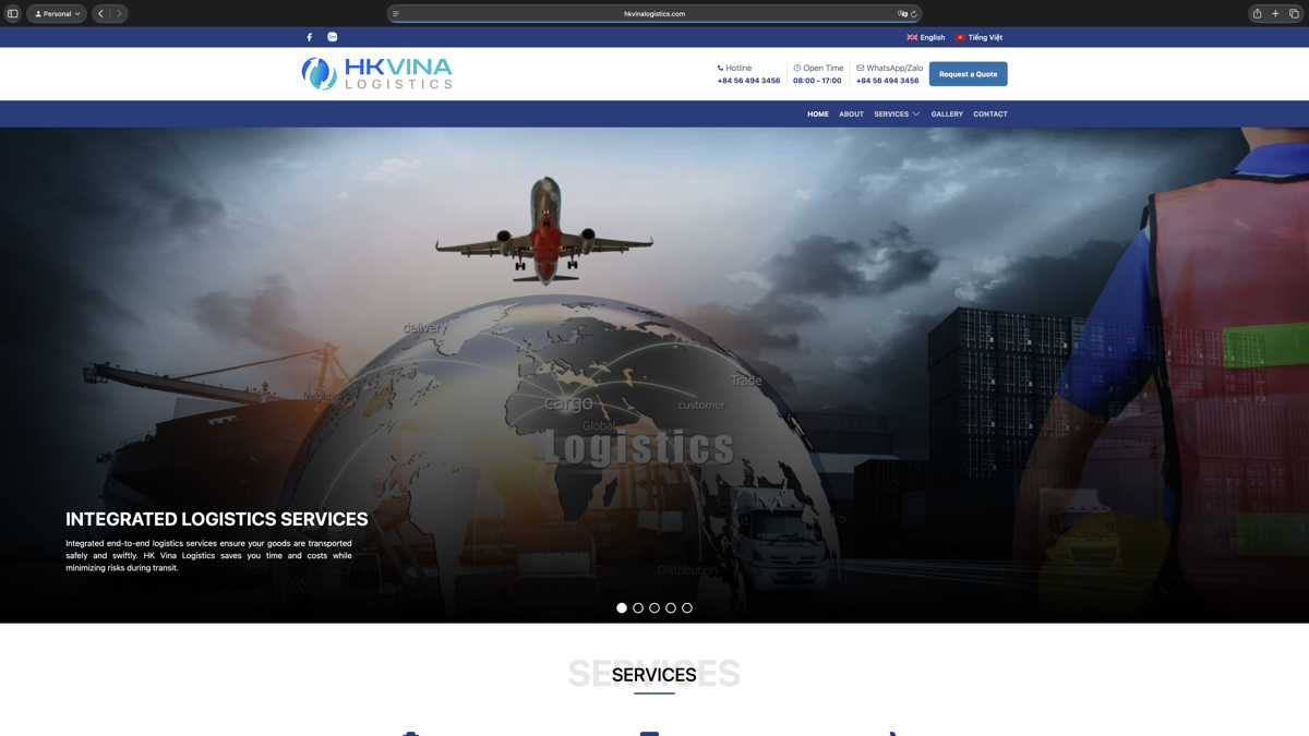 HK Vina Logistics Website Development